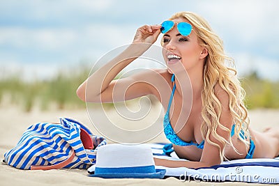 Summer holidays, vacation and beach concept Stock Photo