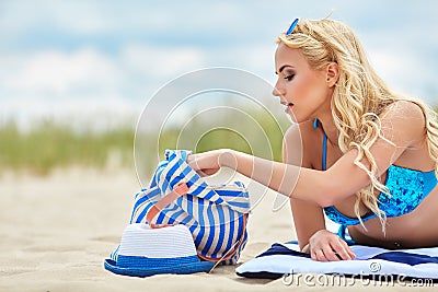 Summer holidays, vacation and beach concept Stock Photo