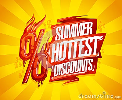 Summer hottest discounts sale banner Vector Illustration