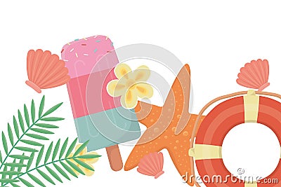 Summer icon set design, Tropical vector illustration Vector Illustration