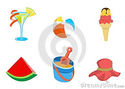 Summer icons Vector Illustration