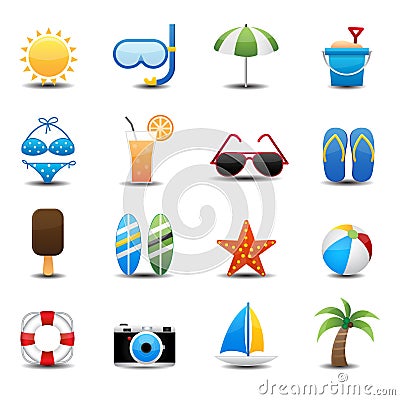 Summer Icons Vector Illustration