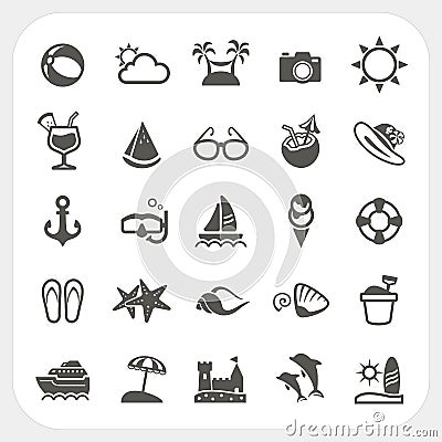 Summer icons set Vector Illustration