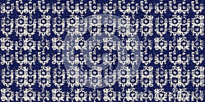 Summer indigo batik block print dyed motif seamless border pattern. Fashion edging ribbon trim for beach wear Stock Photo