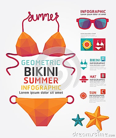 Summer Infographic Geometric Concept Design Colour Illustration Stock Photo
