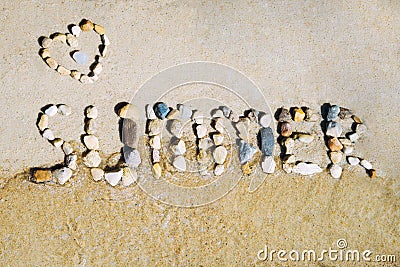 Summer inscription against the sea Stock Photo