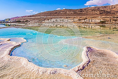 Water glows with turquoise light Stock Photo