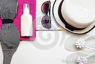 Summer items. Stock Photo