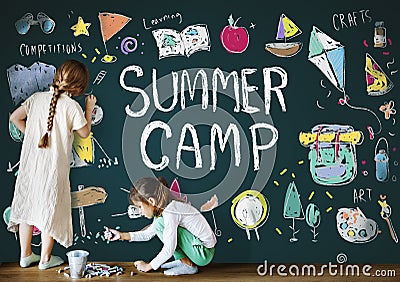 Summer Kids Camp Adventure Explore Concept Stock Photo