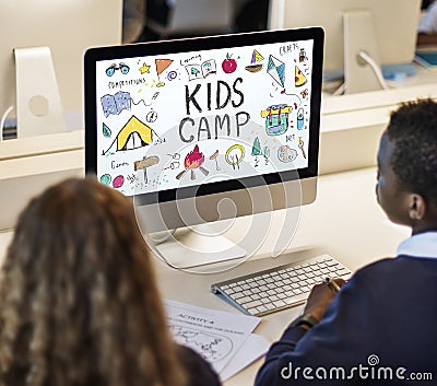 Summer Kids Camp Adventure Explore Concept Stock Photo