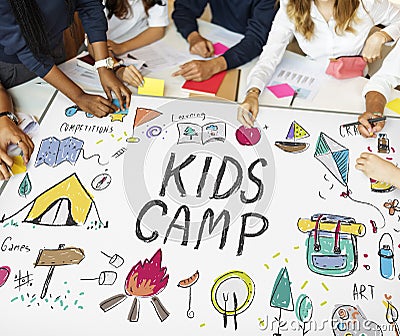 Summer Kids Camp Adventure Explore Concept Stock Photo