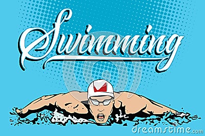 Summer kinds of sports. Swimming Vector Illustration