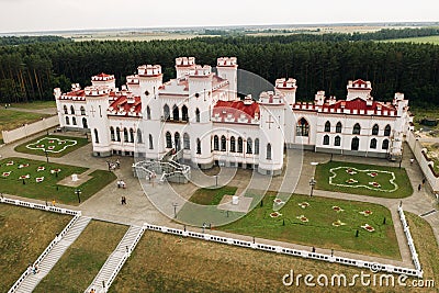 Summer Kossovsky Castle in Belarus.Puslovsky Palace Stock Photo