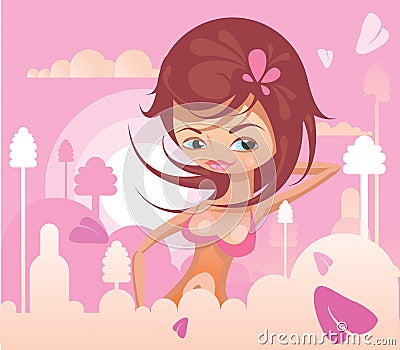 Summer Lady Vector Illustration