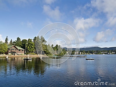 Summer in Lake Placid Stock Photo