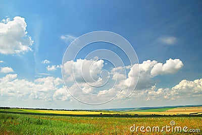 Summer landscape with the beautiful sky Stock Photo