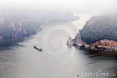 Summer landscape of Danube Gorge, Romania Stock Photo