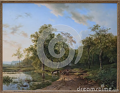 Summer landscape by Dutch landscape painter Barend Koekkoek Stock Photo