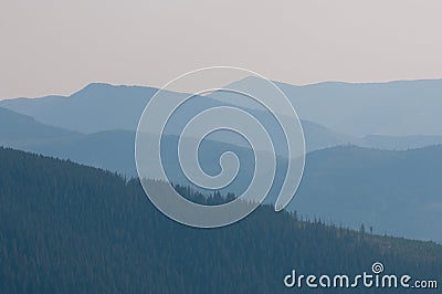 Summer landscape in Gorgany region of Carpathian Mountains Stock Photo