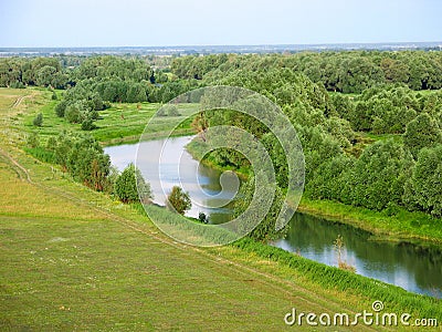Summer landscape. Small river Stock Photo
