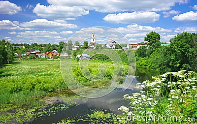 Summer landscape in Suzdal Stock Photo