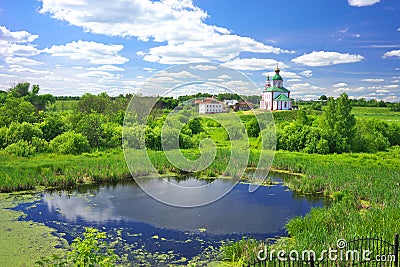 Summer landscape in Suzdal Stock Photo