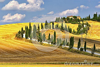 Summer landscape in Tuscany at summer Stock Photo