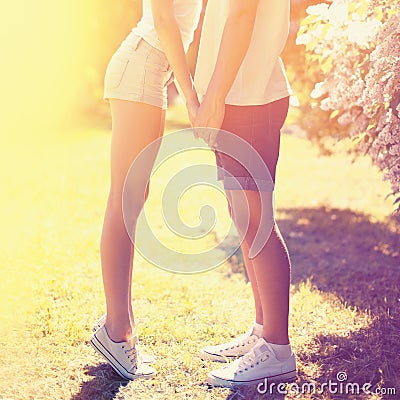 Summer lifestyle colorful photo young couple in love Stock Photo