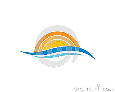Summer logo vector icon Cartoon Illustration