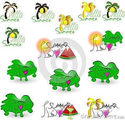 Summer Logos green Stock Photo