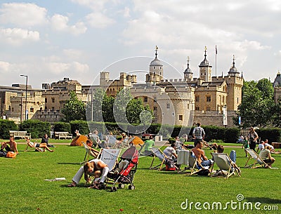 Summer at London Tower Editorial Stock Photo