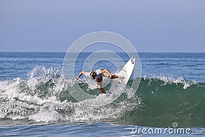 Summer Macedo competing in the US Open of Surfing 2018 Editorial Stock Photo
