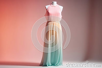 Summer maxi dress on dummy. Generative AI Stock Photo