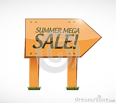 summer mega sales Hanging banner sign concept illustration design Vector Illustration