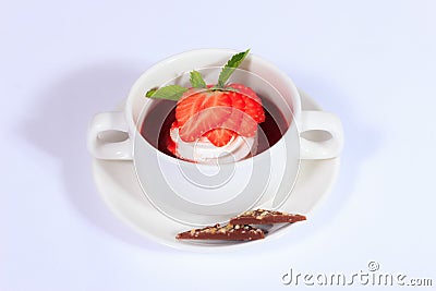 Summer menu.Strawberry dessert. Stock Photo