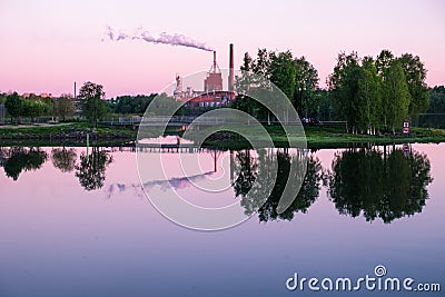 Summer Midnight in Oulu Stock Photo