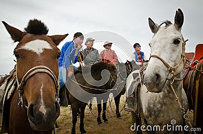 Nadaam horse races in Mongolia Editorial Stock Photo