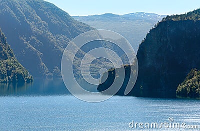 Summer mountain lake Suldalsvatn (Norway) Stock Photo