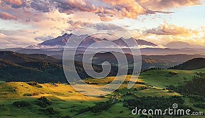 Summer mountain landscape in Slovakia Stock Photo