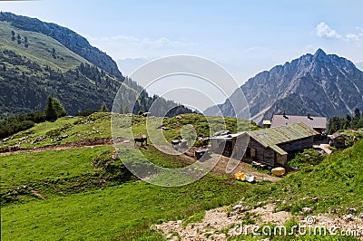 Summer mountains landscape rural scenic in the Rofan mountains. Alps, Austria, Tirol Stock Photo