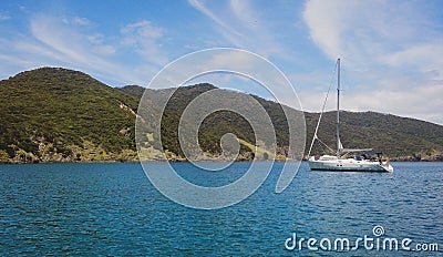 Sunny summer day on a boat Stock Photo