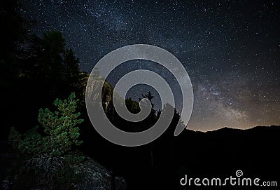 Summer night in the Alps Stock Photo