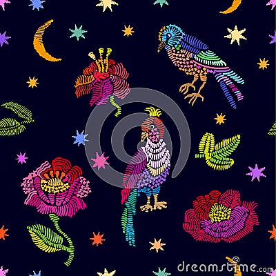 Summer night sky. Vector Illustration