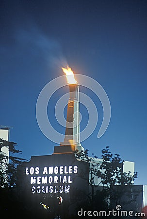 Summer Olympic closing ceremonies at the Los Angeles Memorial Coliseum, Los Angeles, California Editorial Stock Photo