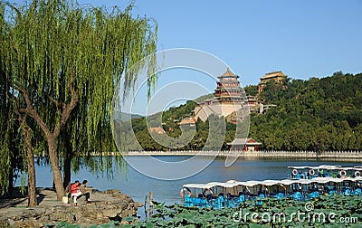 Summer palace with boat Editorial Stock Photo