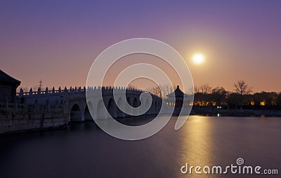 Summer palace night beijing china Stock Photo