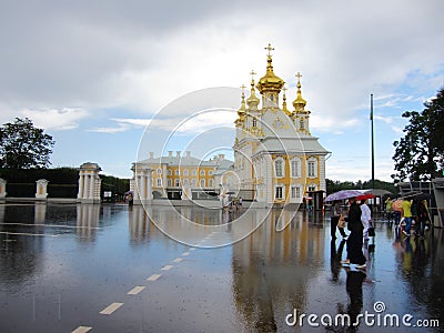 The Summer palace in St.Petersburg after raining Editorial Stock Photo