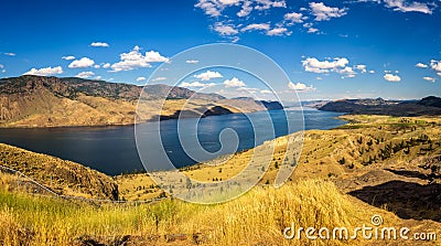 Summer panorama of the Kamloops lake in Canada Stock Photo