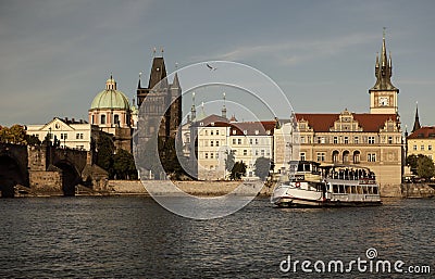 Summer panorama of Prague Editorial Stock Photo