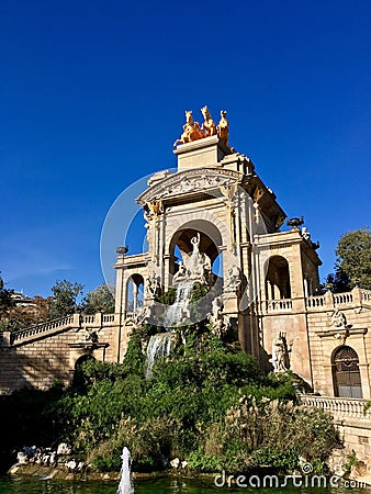 Ciutadella Park. Summer park Editorial Stock Photo